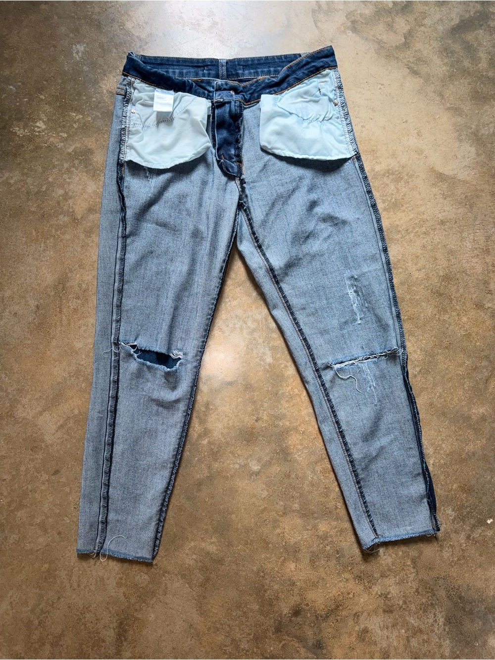 KanCan Dark Blue Ankle Crop Distressed Raw Hem Jeans - Size 26 Size 5 - Picture 14 of 15